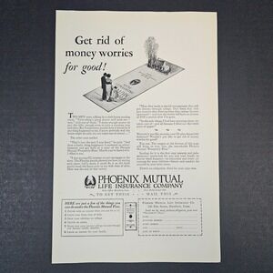 1927 Phoenix Mutual Life Insurance Vintage Print Ad Hartford CT‎ Prosperity Plan